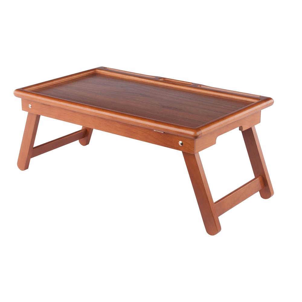Arlo Breakfast Tray with Flip Top, Teak. Picture 1