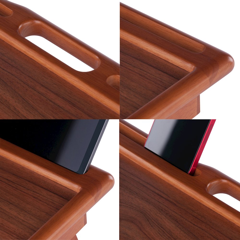 Arlo Breakfast Tray with Flip Top, Teak. Picture 25