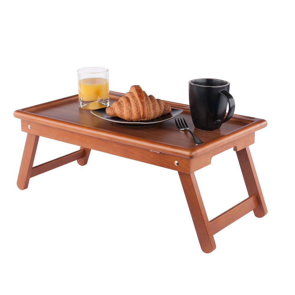 Arlo Breakfast Tray with Flip Top, Teak. Picture 6