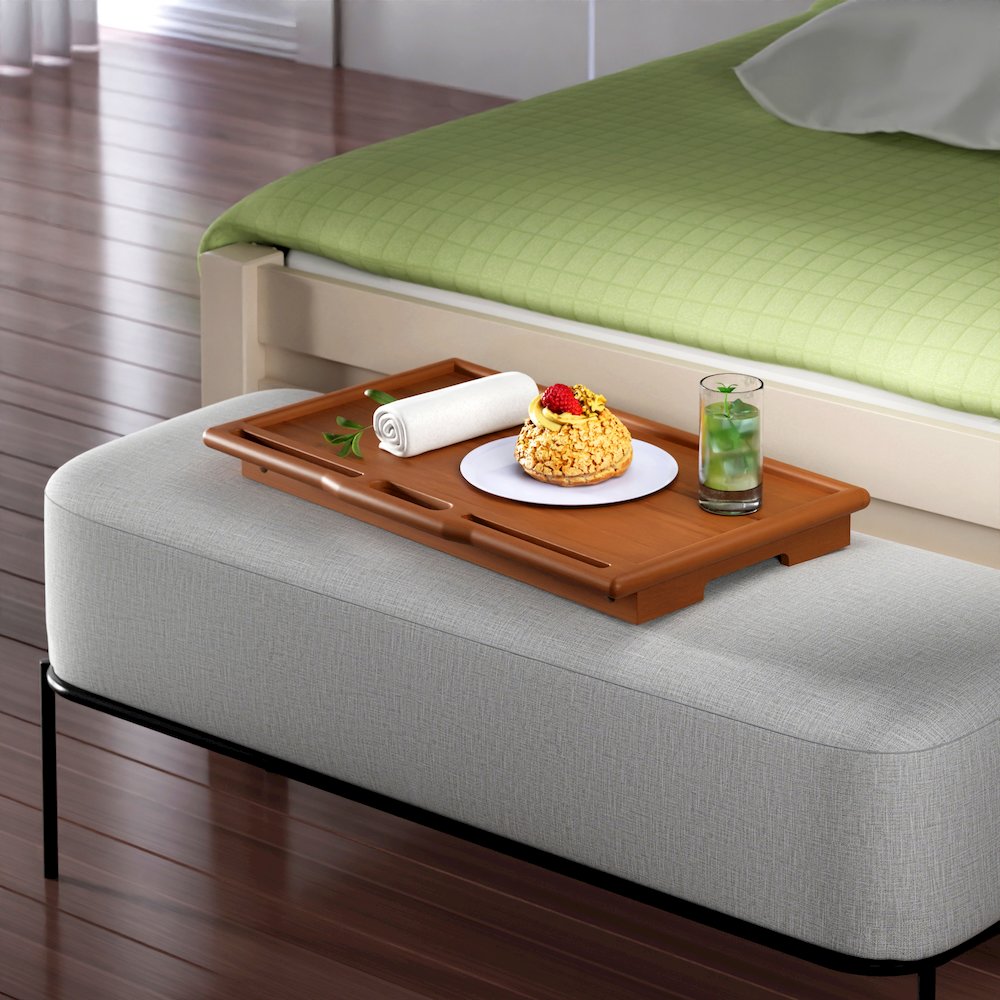 Arlo Breakfast Tray with Flip Top, Teak. Picture 14