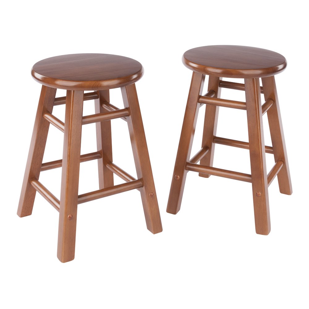 Element 2-Pc Dining Stool Set, Teak. Picture 1