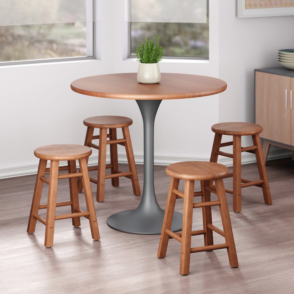 Element 2-Pc Dining Stool Set, Teak. Picture 9