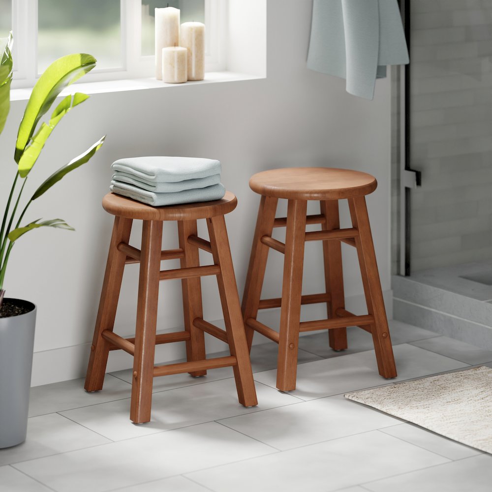 Element 2-Pc Dining Stool Set, Teak. Picture 13