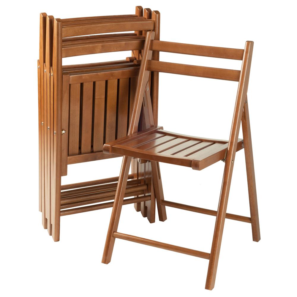 Robin 4-Pc Folding Chair Set, Teak. Picture 1