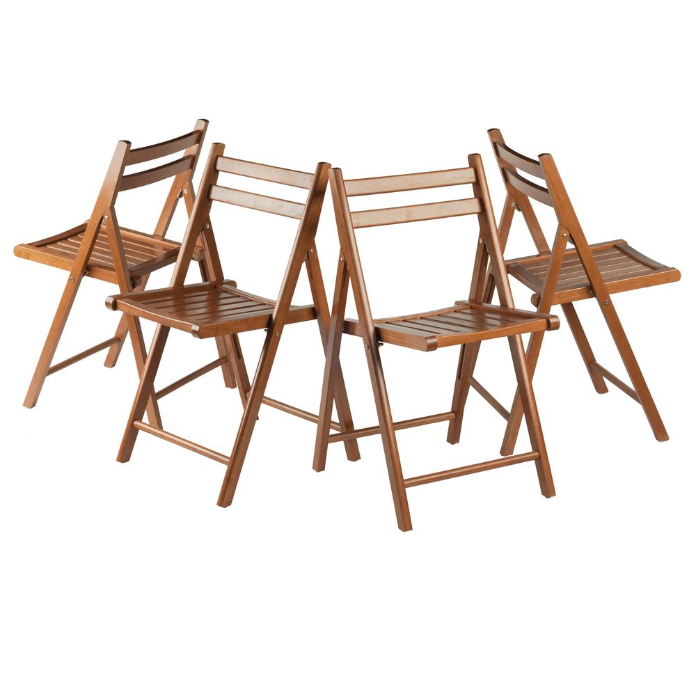 Robin 4-Pc Folding Chair Set, Teak. Picture 2