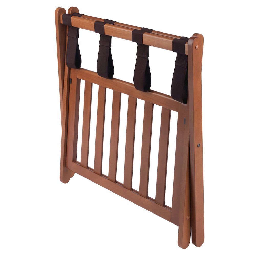 Reese Luggage Rack with Shelf, Teak. Picture 6