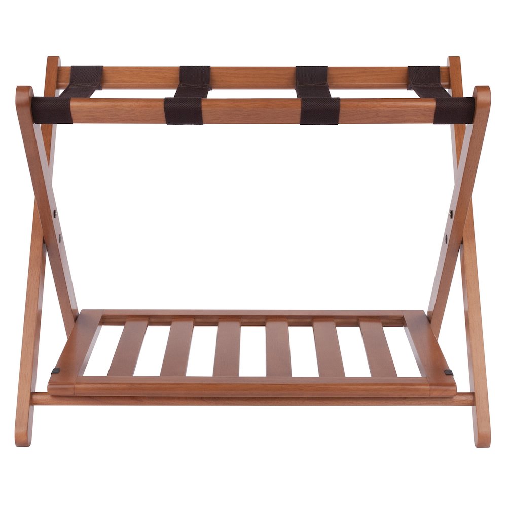 Reese Luggage Rack with Shelf, Teak. Picture 7
