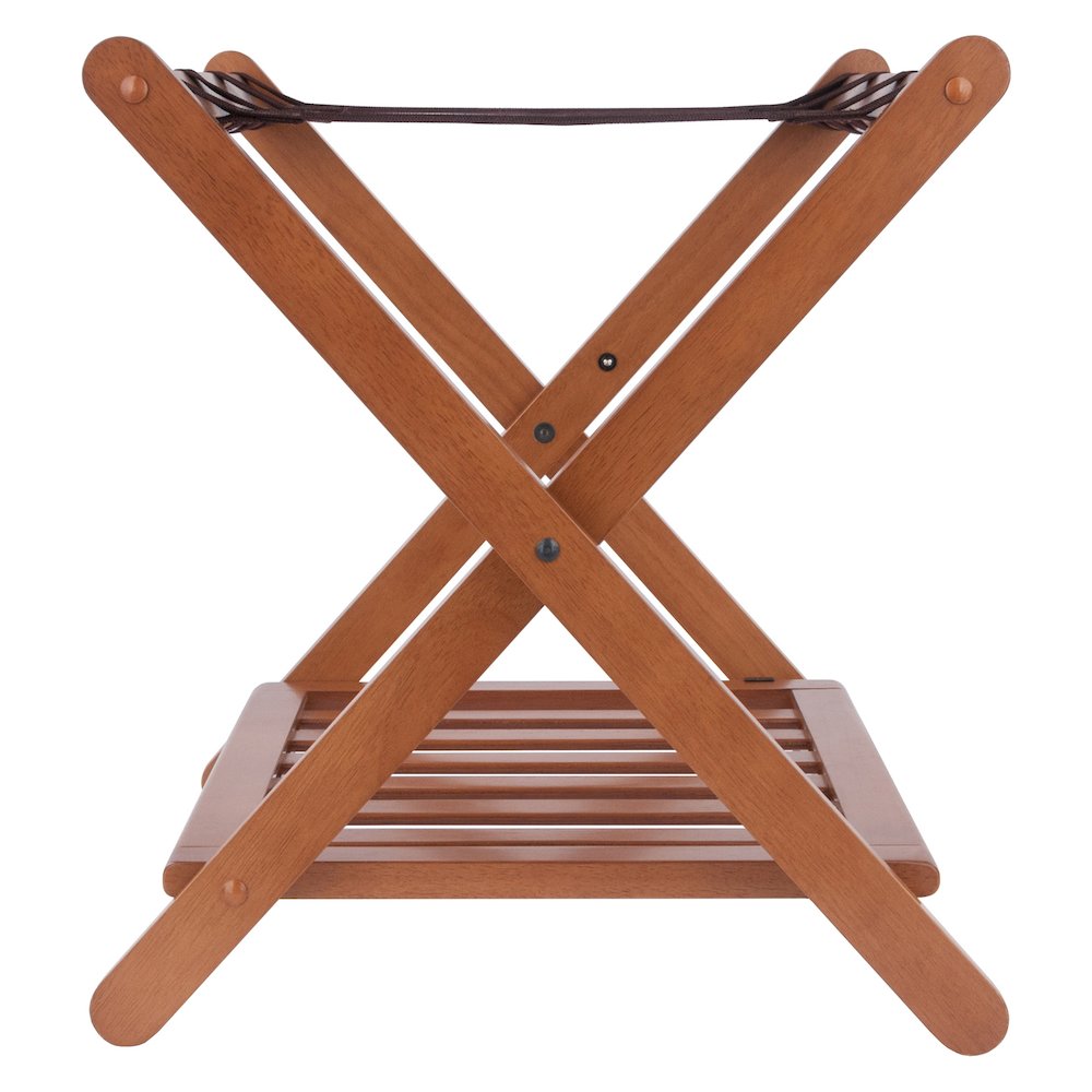 Reese Luggage Rack with Shelf, Teak. Picture 4