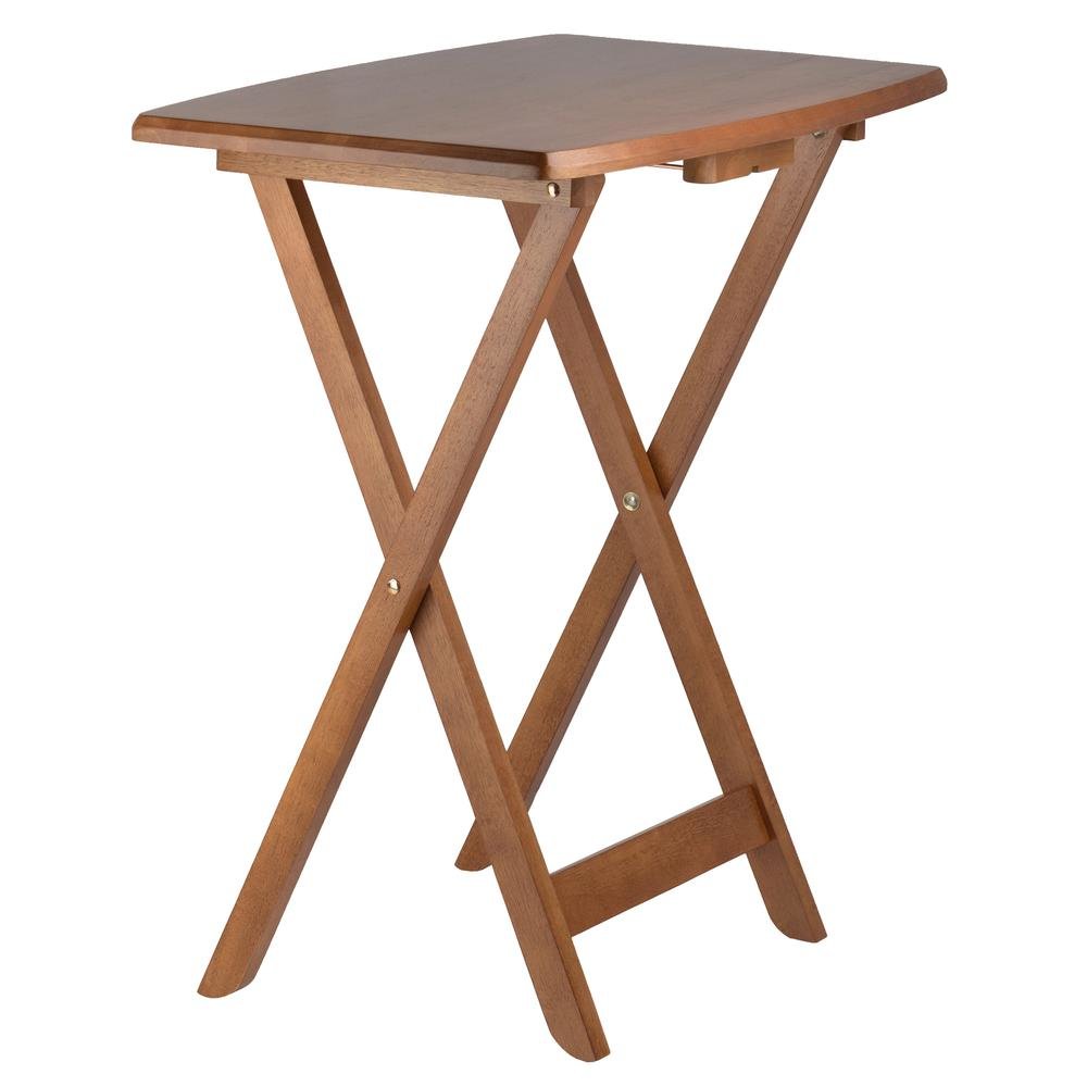 Teak Oversized Snack Tables – Sturdy Wooden TV Trays with Stand. Picture 4
