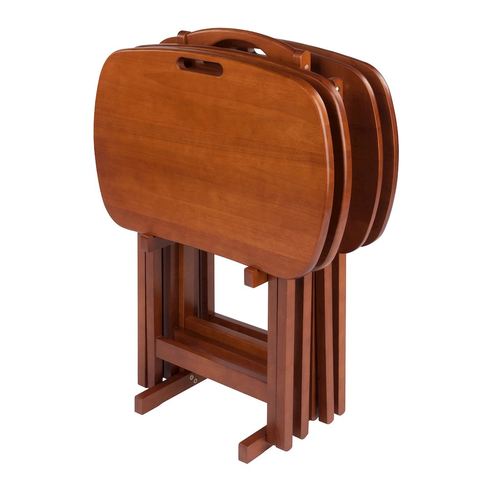 Lucca 5-pc Snack Table Set, Teak. Picture 3