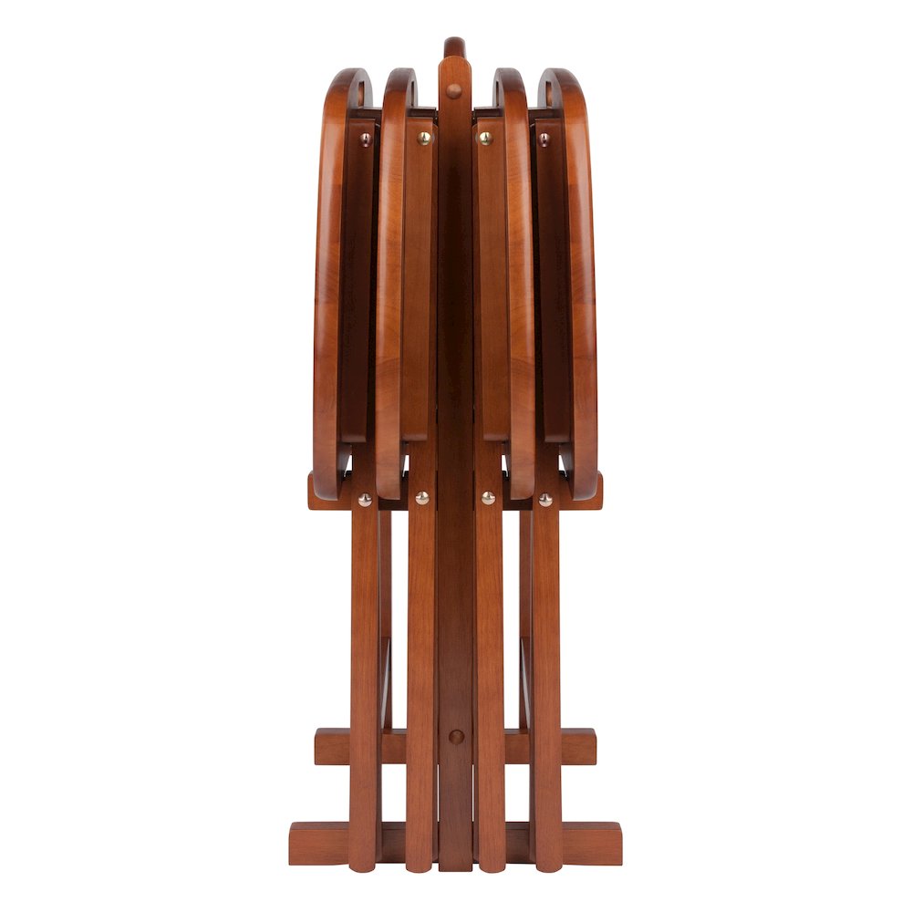 Lucca 5-pc Snack Table Set, Teak. Picture 5