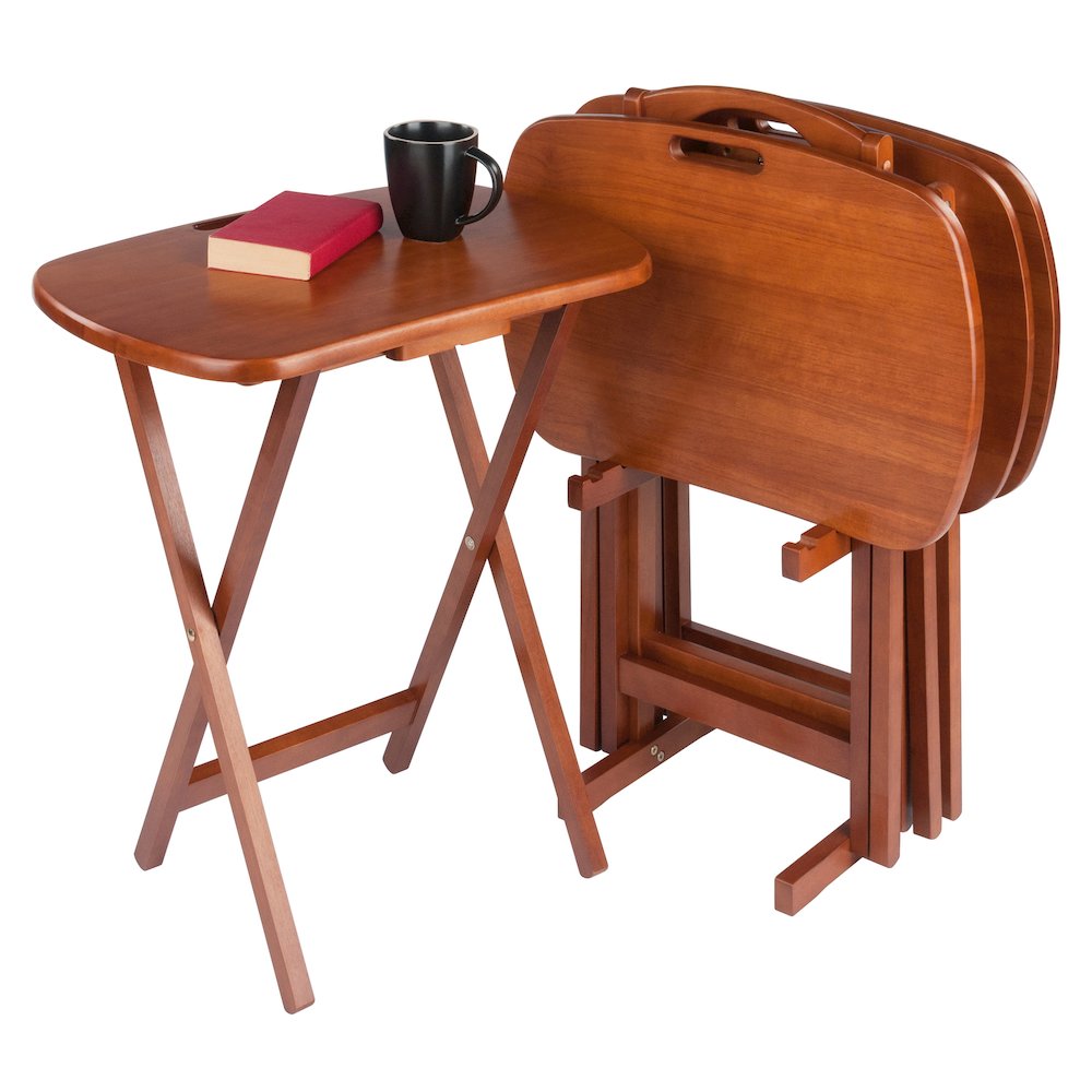 Lucca 5-pc Snack Table Set, Teak. Picture 14