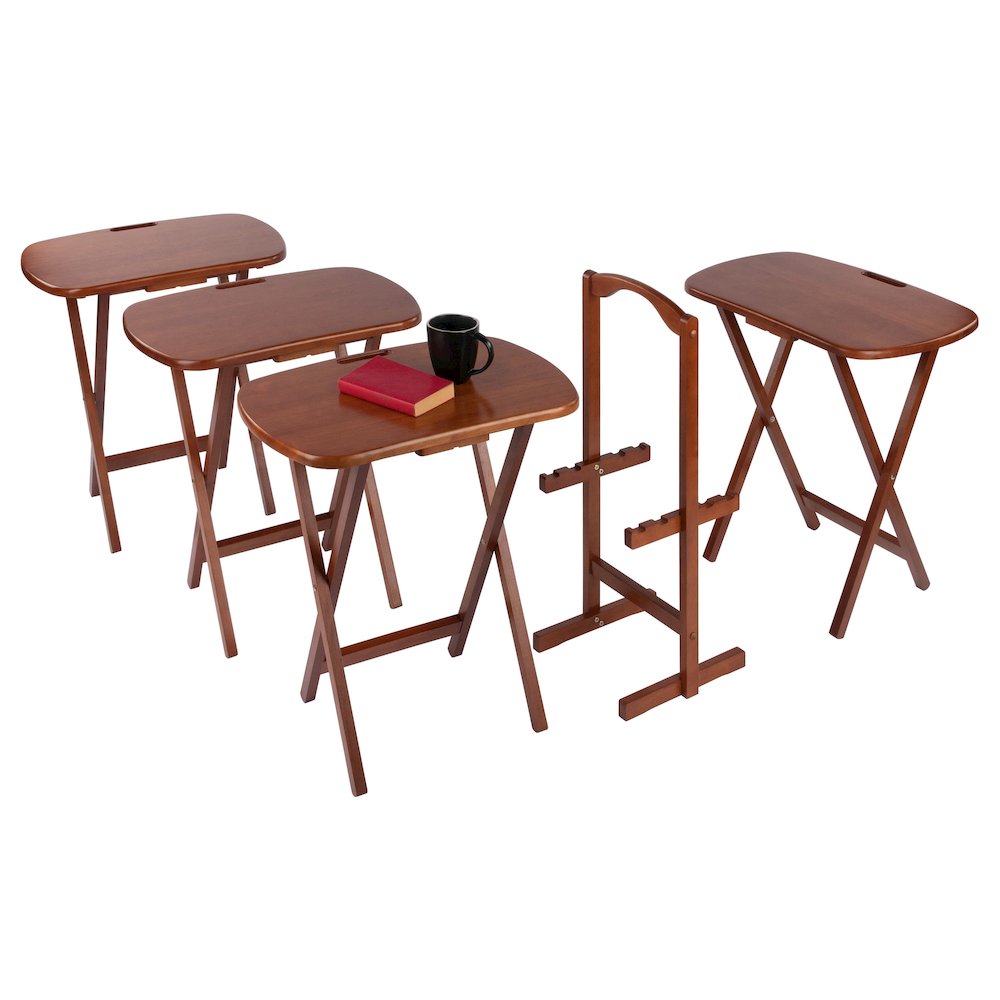 Lucca 5-pc Snack Table Set, Teak. Picture 15