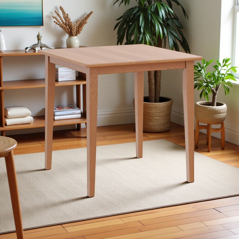FurniFact Light Oak Small Square Dining Table with Shaker Legs. Picture 4