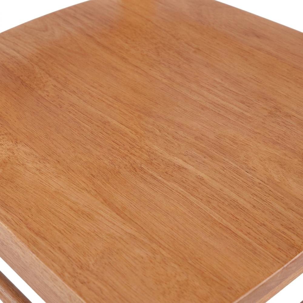 Solid Wood Ladder-Back Dining Chair for Kitchen and Dining Room, Light Oak. Picture 8
