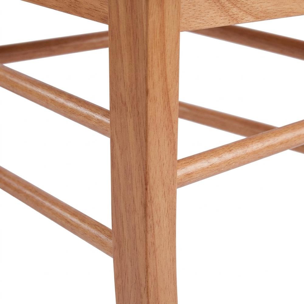Solid Wood Ladder-Back Dining Chair for Kitchen and Dining Room, Light Oak. Picture 9