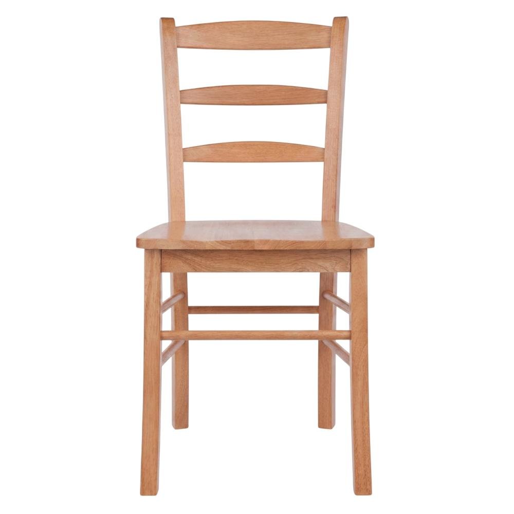 Solid Wood Ladder-Back Dining Chair for Kitchen and Dining Room, Light Oak. Picture 3
