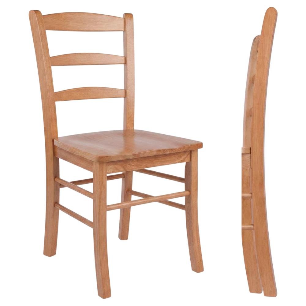 Solid Wood Ladder-Back Dining Chair for Kitchen and Dining Room, Light Oak. Picture 6
