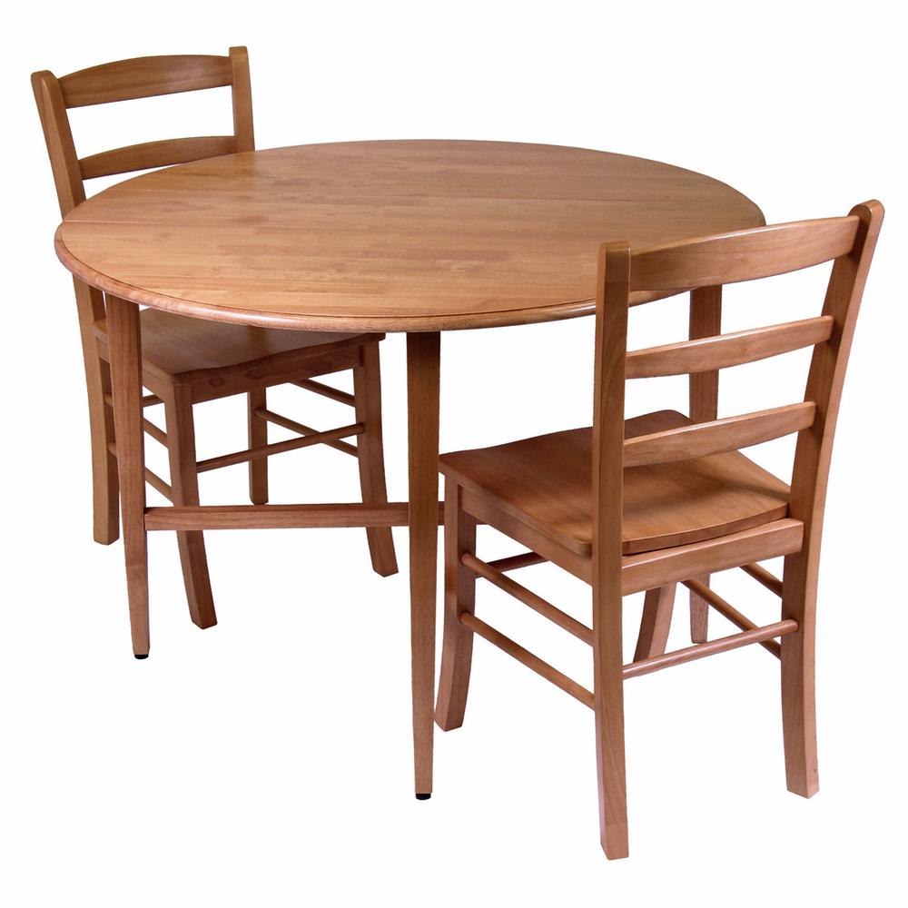 Hannah 3pc Dining Set, Drop Leaf Table with 2 Ladder Back Chairs. Picture 1