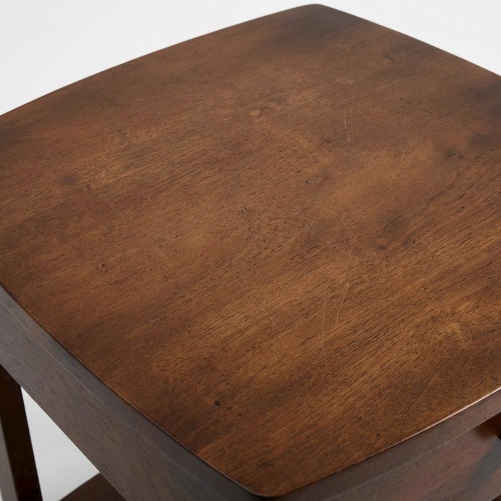Mid Century Nightstand In Solid Wood Antique Walnut Finish With Drawer And Shelf. Picture 5