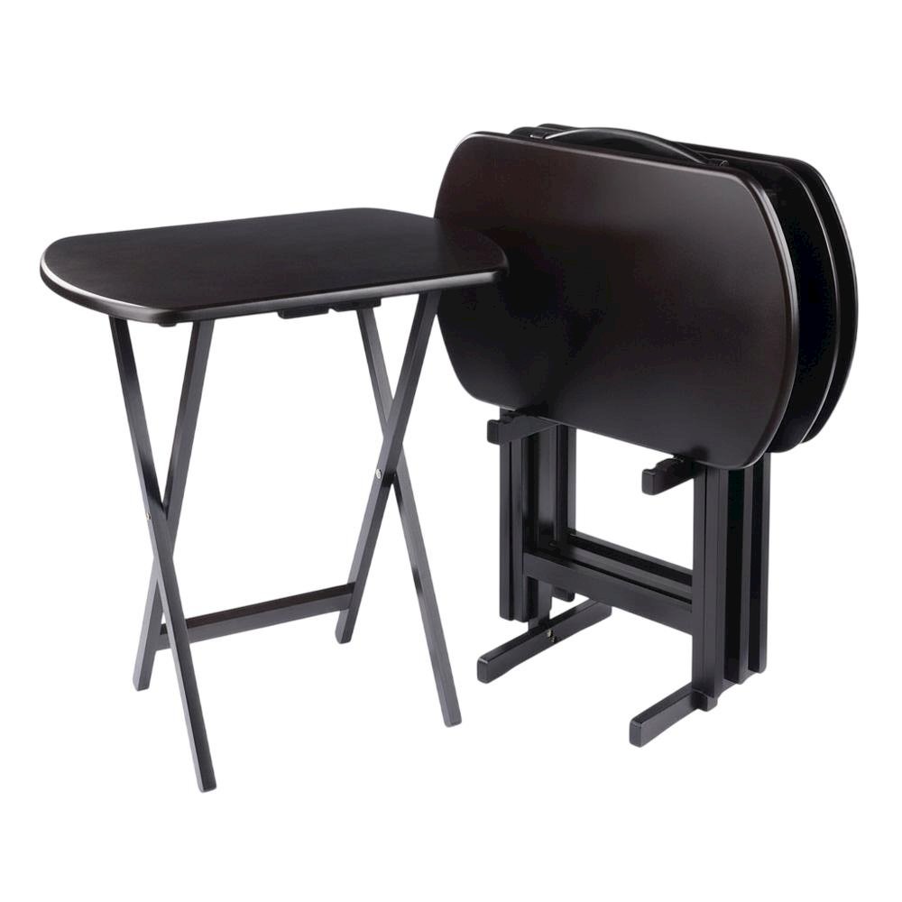 Oversized Snack Table Set in Coffee Finish with Modern Style and Sturdy Build. Picture 1