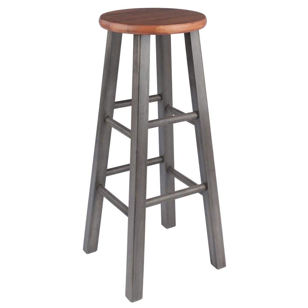 Ivy Bar Stool 29", Rustic Teak / Gray Finish. Picture 1