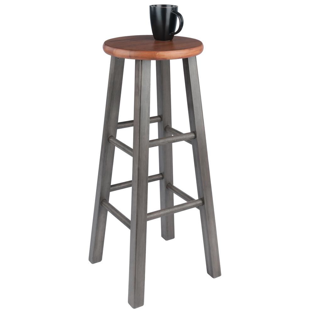 Ivy Bar Stool 29", Rustic Teak / Gray Finish. Picture 4