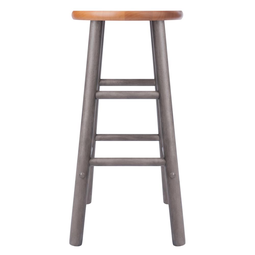 Huxton 2-Pc Counter Stools, 24", Gray & Teak. Picture 4