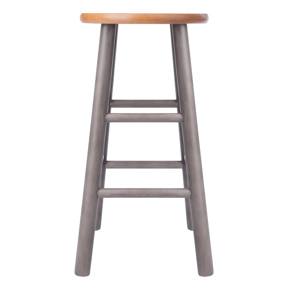 Huxton 2-Pc Counter Stools, 24", Gray & Teak. Picture 5
