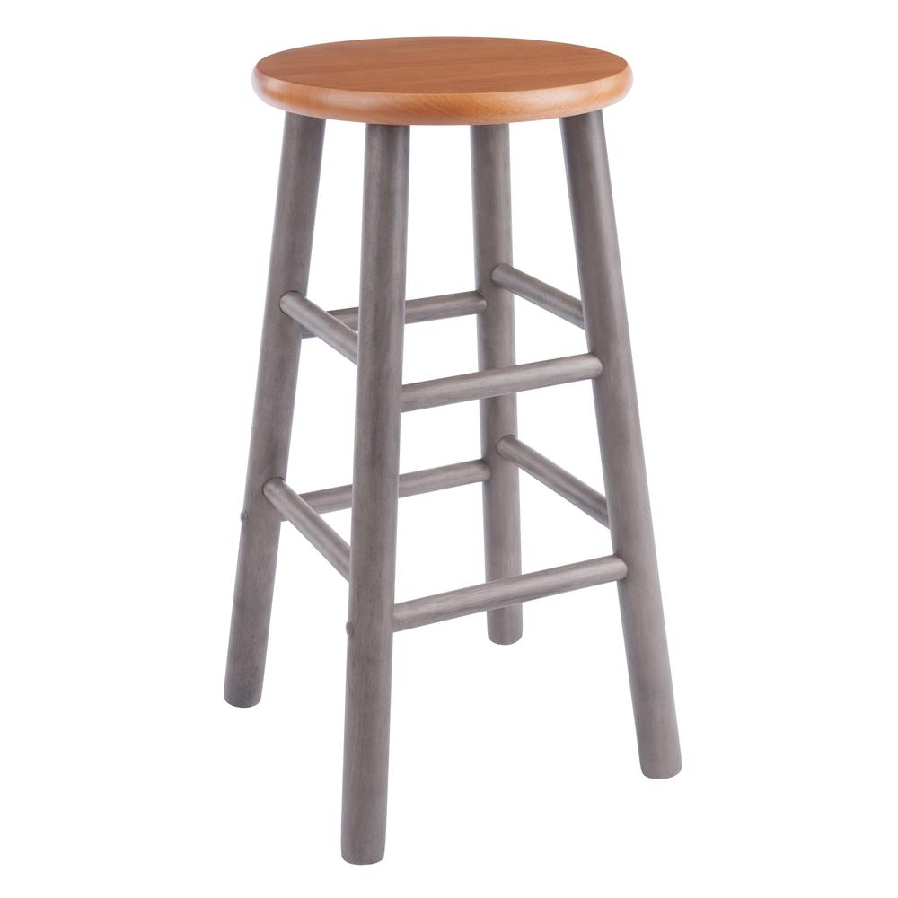 Huxton 2-Pc Counter Stools, 24", Gray & Teak. Picture 6