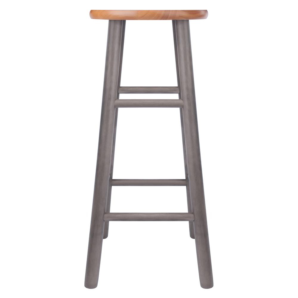 Huxton 2-Pc Bar Stools, 29", Gray & Teak. Picture 3