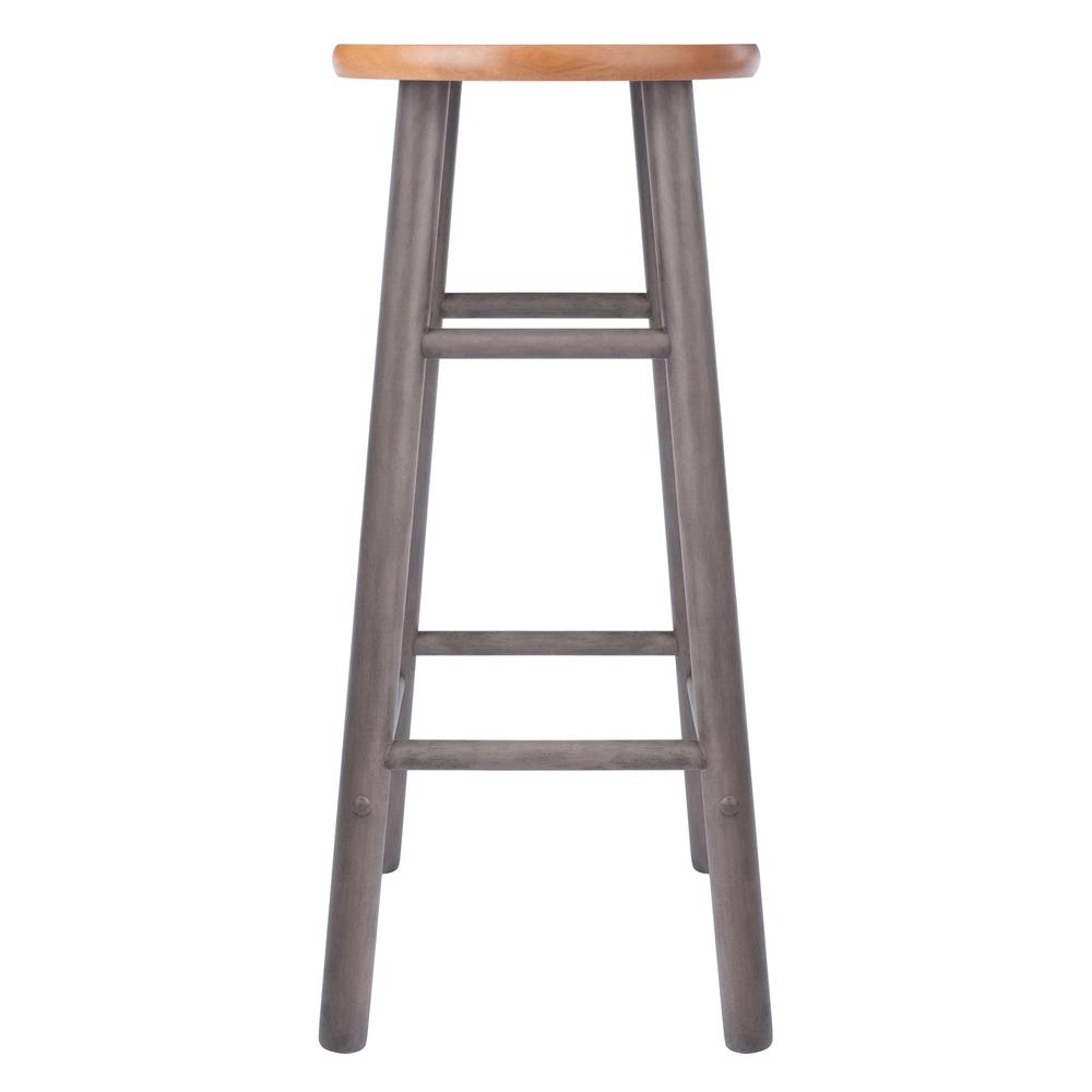 Huxton 2-Pc Bar Stools, 29", Gray & Teak. Picture 4