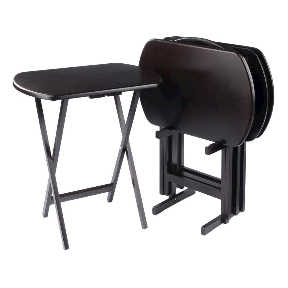 Oversized Snack Table Set in Coffee Finish with Modern Style and Sturdy Build. Picture 3
