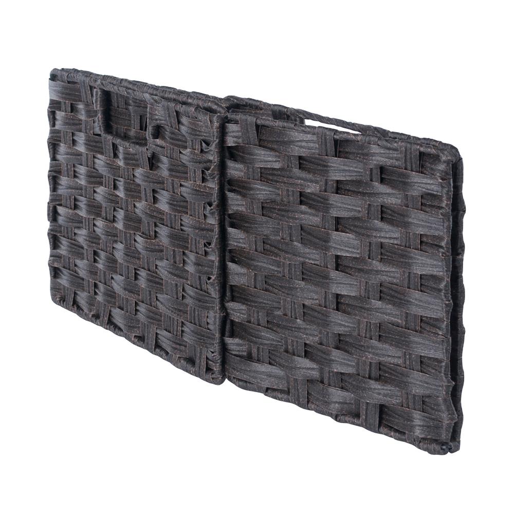 Melanie 3-Pc Woven Fiber Basket Set, Foldable in Chocolate. Picture 2