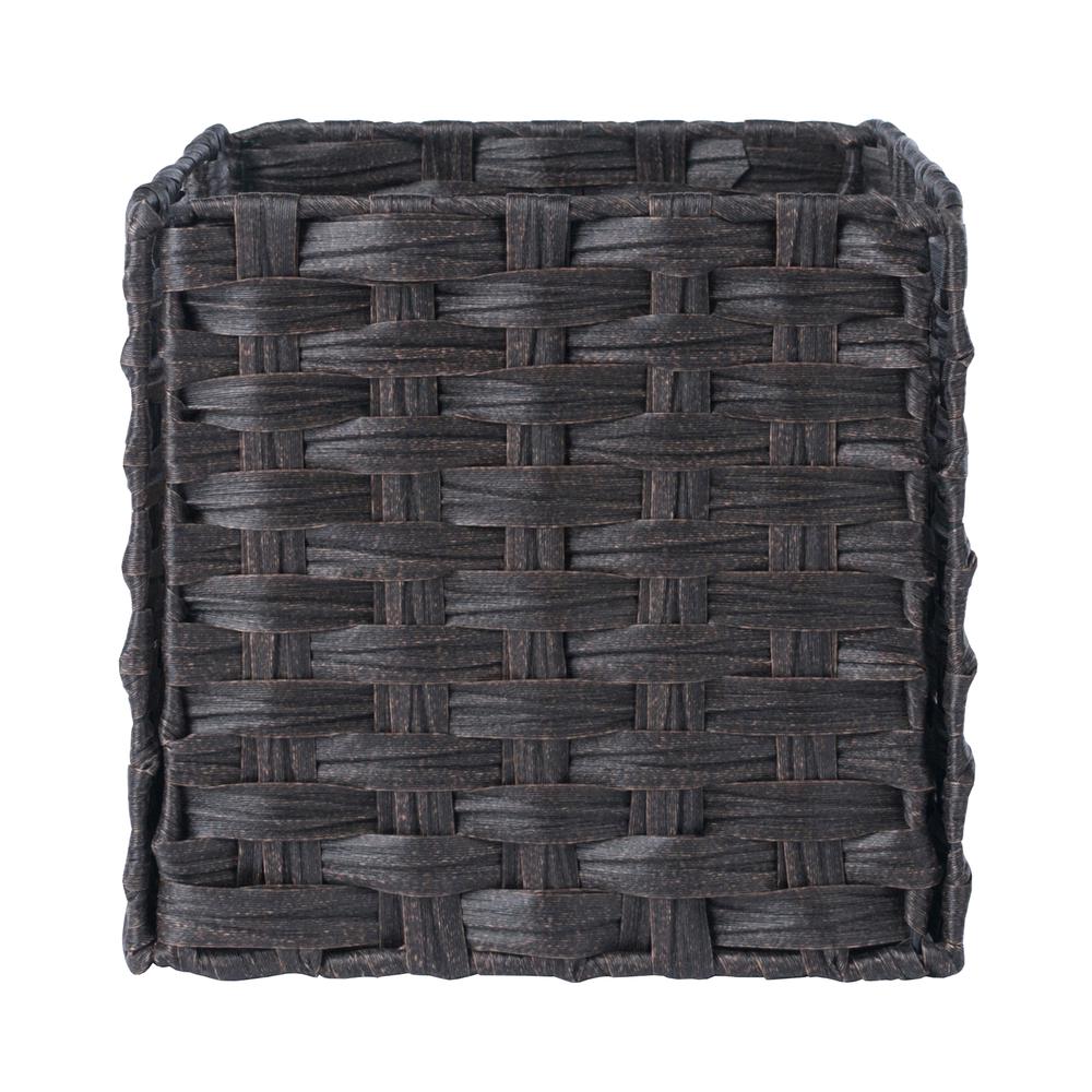 Melanie 3-Pc Woven Fiber Basket Set, Foldable in Chocolate. Picture 5