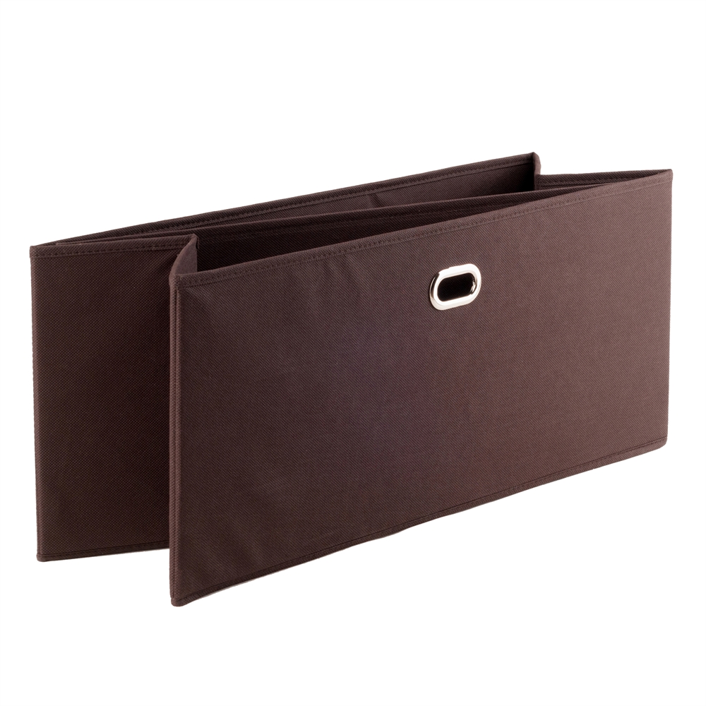 Torino 3-Pc Set Folding Fabric Baskets Chocolate. Picture 2