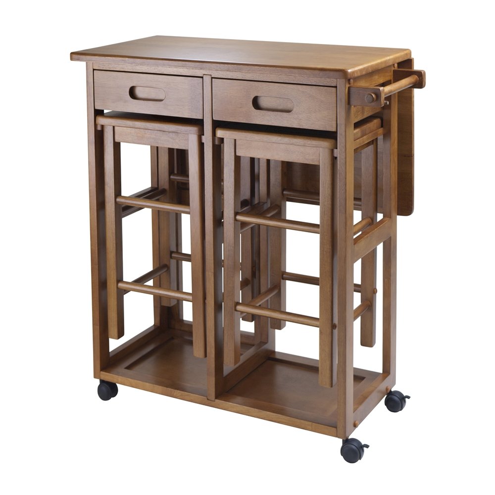 Teak Folding Dining Table Set – Space-Saving Drop Leaf Table & Chairs. Picture 1