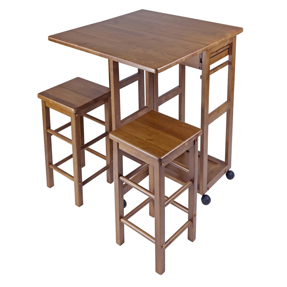 Teak Folding Dining Table Set – Space-Saving Drop Leaf Table & Chairs. Picture 2