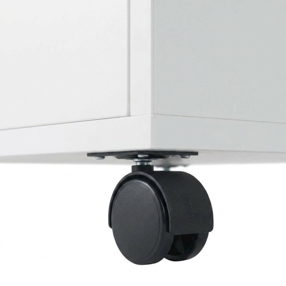 White Mobile Storage Cabinet, Composite Wood Rolling Pantry. Picture 5
