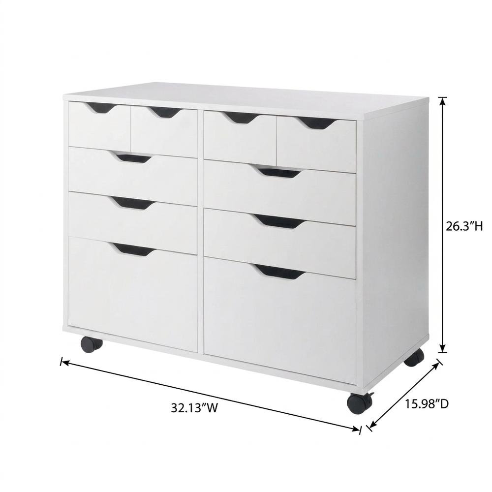 Composite Wood Storage Cabinet with Doors for Kitchen and Office, White. Picture 4