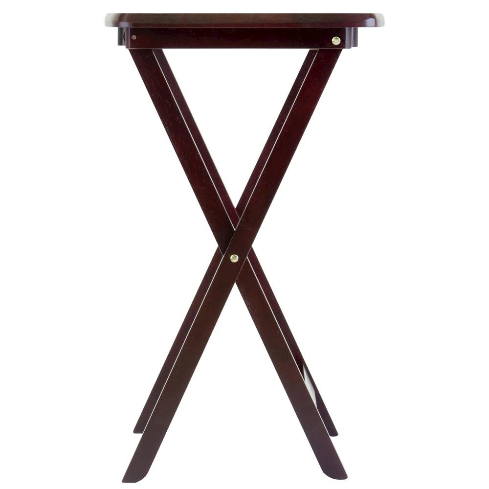 Espresso Oversized Snack Tables – Sturdy Wooden TV Trays with Stand. Picture 8
