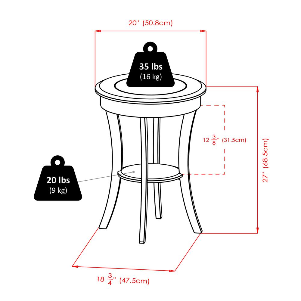 Cassie Round Accent Table with Glass. Picture 6
