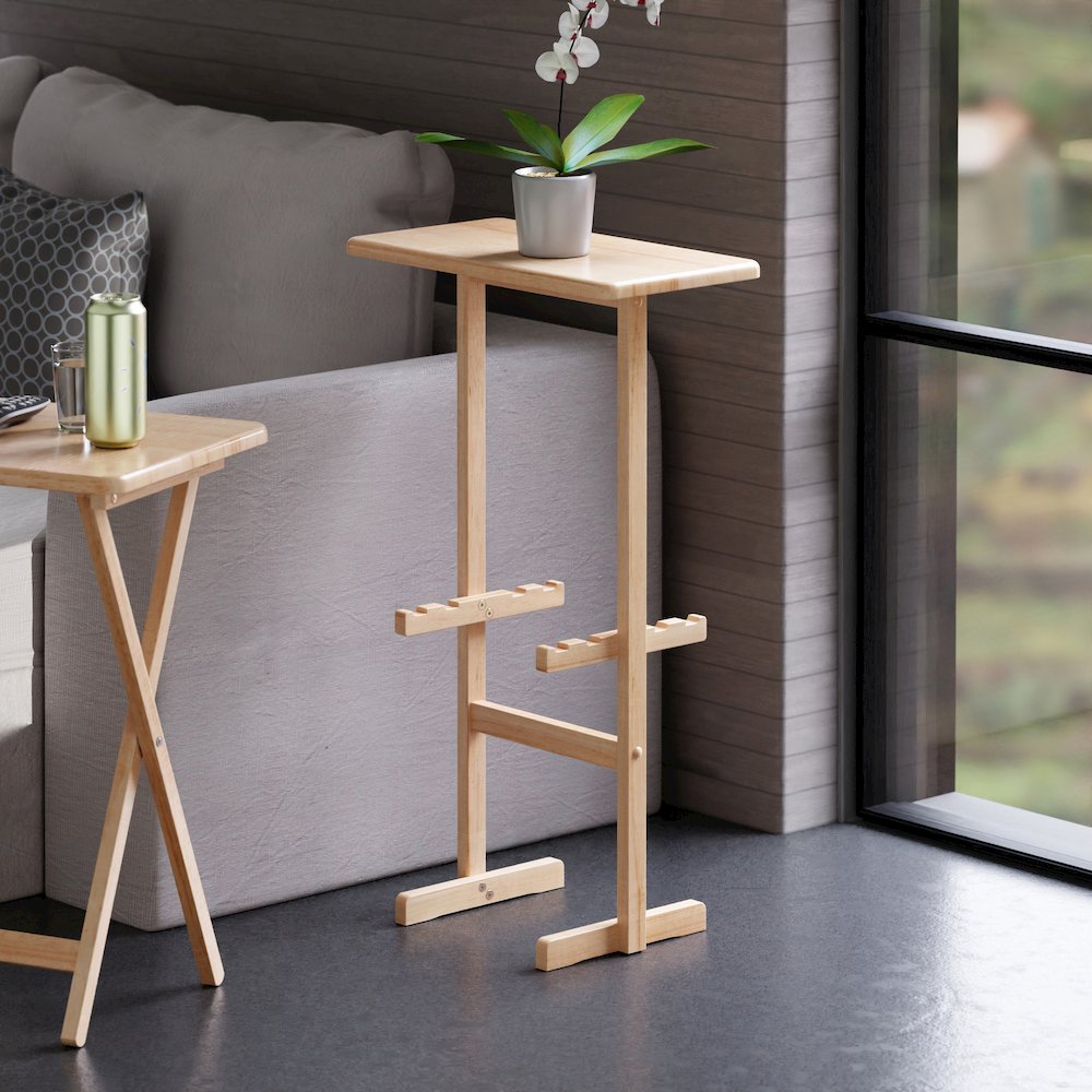 Riley Snack Table Rack, Natural Finish. Picture 5