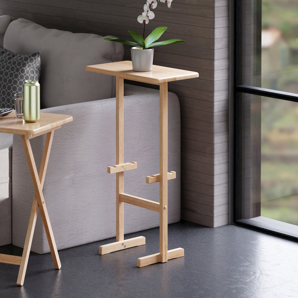 Riley Snack Table Rack, Natural Finish. Picture 6