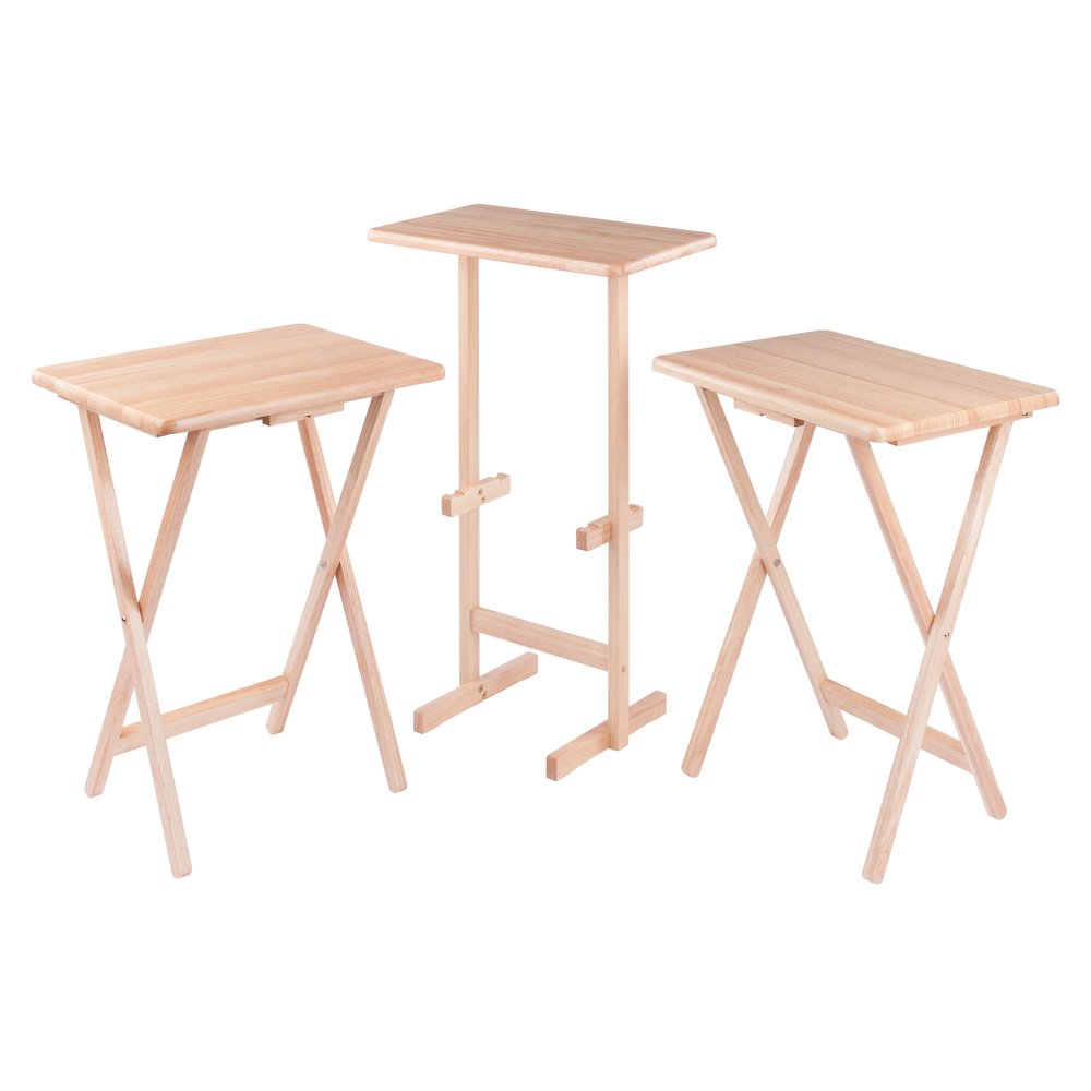 Riley 3-Pc Set Snack Table, Natural Finish. Picture 12