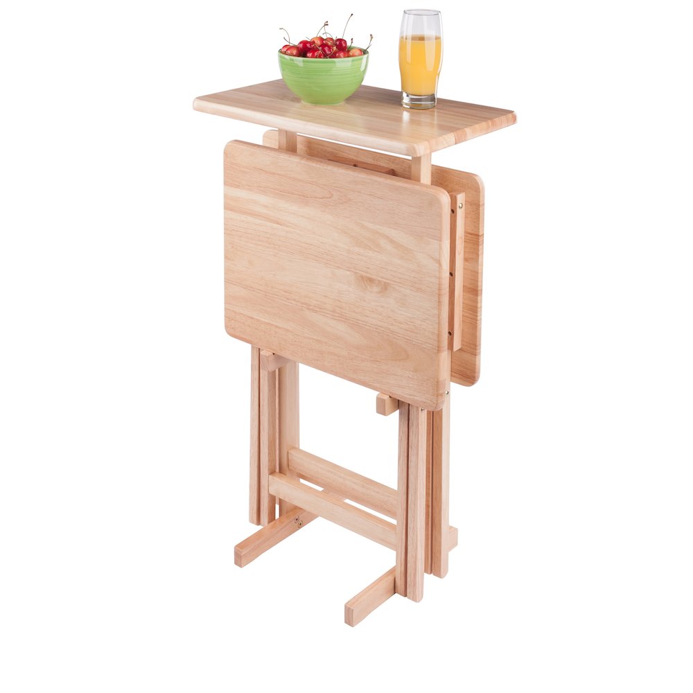 Riley 3-Pc Set Snack Table, Natural Finish. Picture 4
