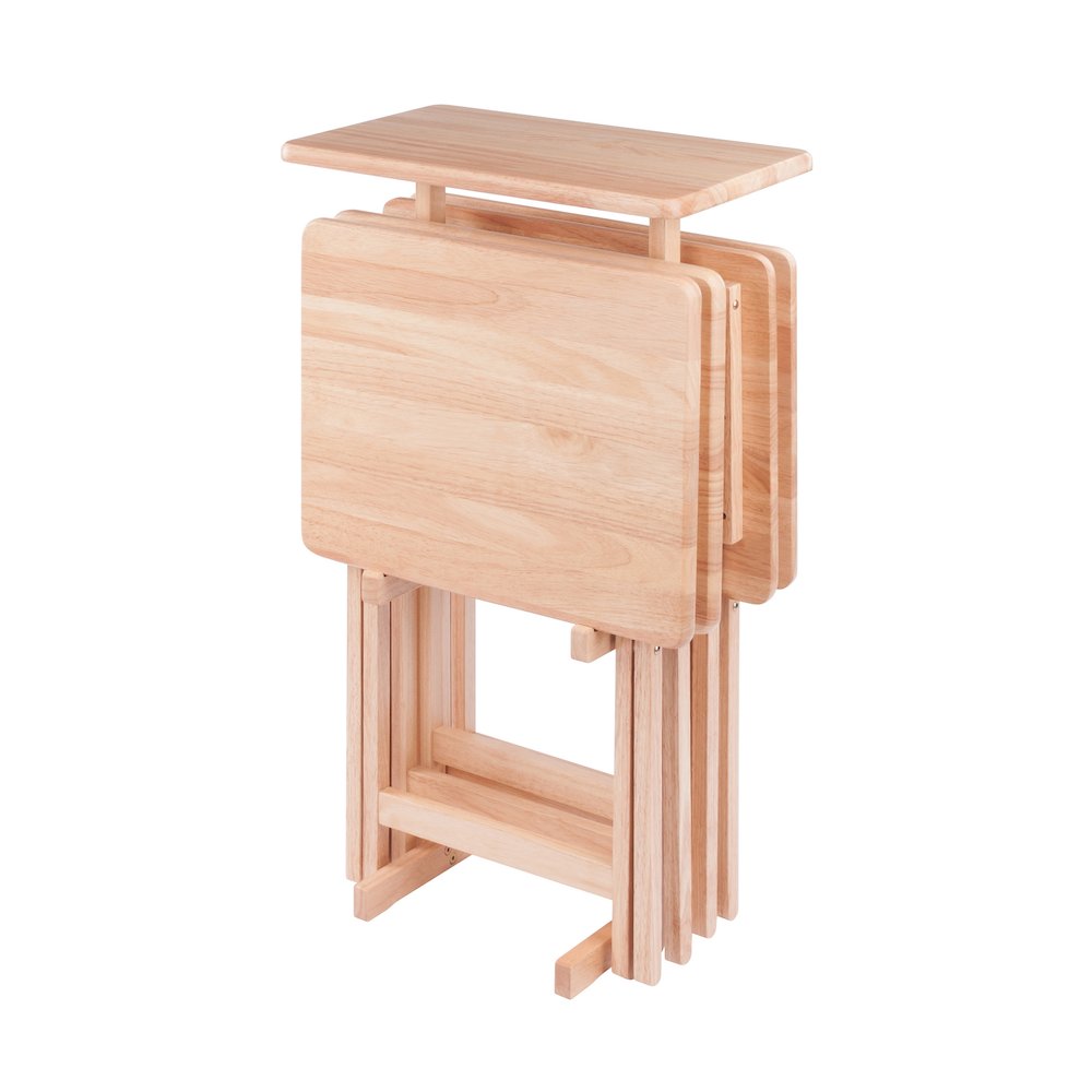 Riley 5-Pc Set Snack Table, Natural Finish. Picture 13