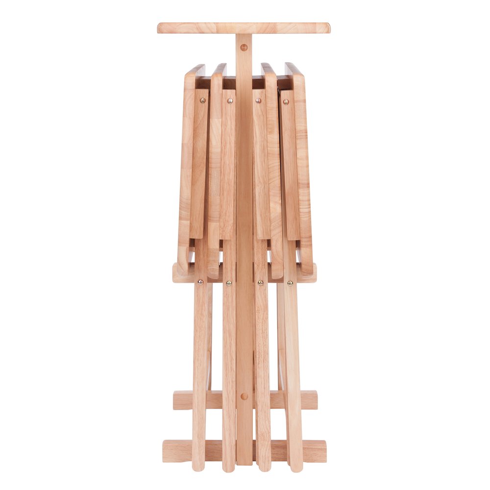 Riley 5-Pc Set Snack Table, Natural Finish. Picture 2