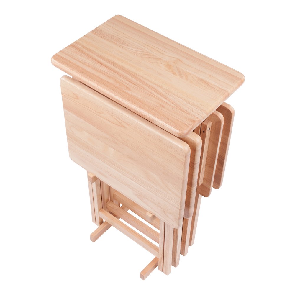 Riley 5-Pc Set Snack Table, Natural Finish. Picture 14