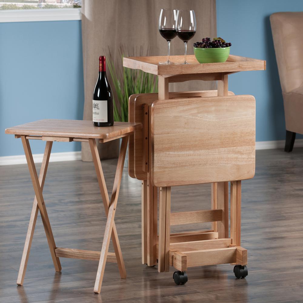 6-PC Snack Table Set Natural. Picture 9